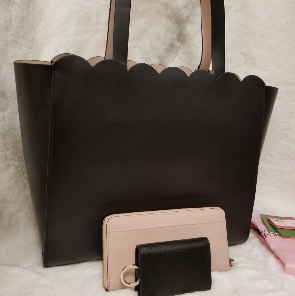 kate spade 3.PCS SET LARGE BAG WALLET KEYCHAIN - Picture 11 of 12